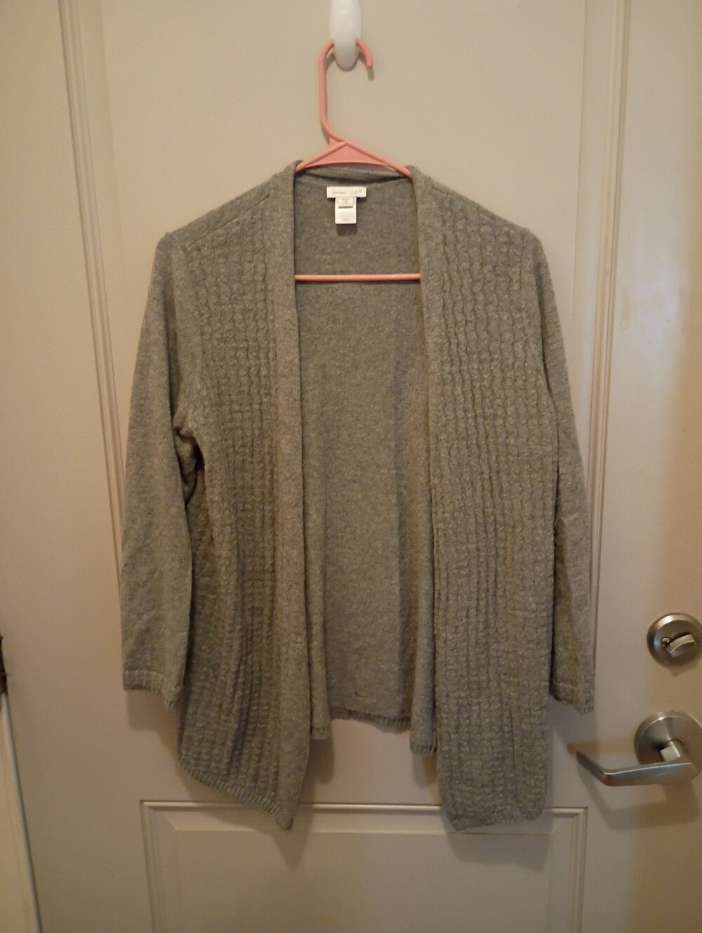J.Jill Women's Grey 100%Cashmere Open Cardigan Size Petites M